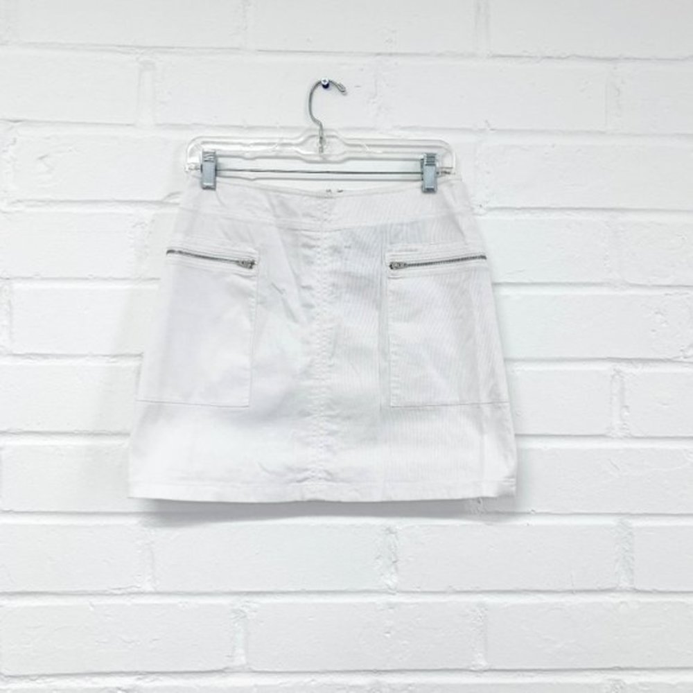 Kenneth Cole New York White Zipper Skirt